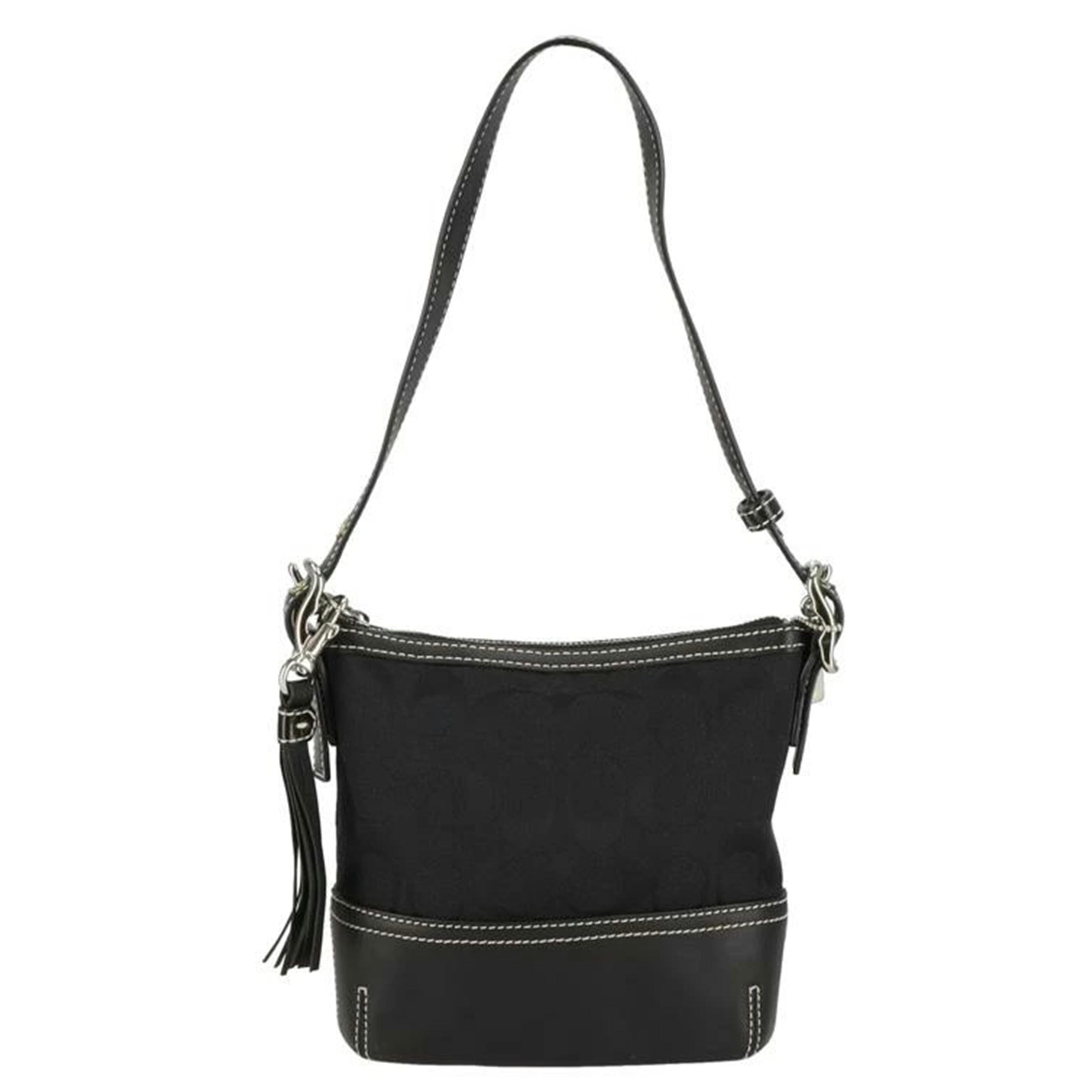 COACH コーチ/シグネチャーミニサッチェル/ハンドバッグ/ブラック/1523//G04*/Aランク/18