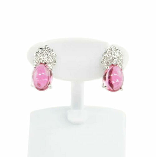 K18WGピンクトルマリンピアス //ABランク/64