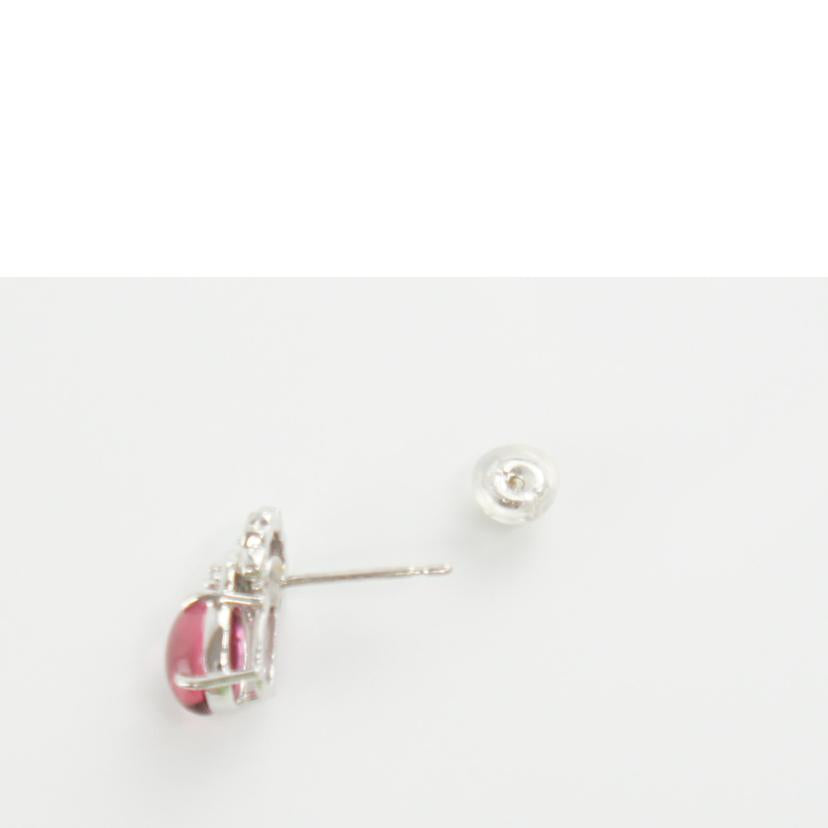 K18WGピンクトルマリンピアス //ABランク/64