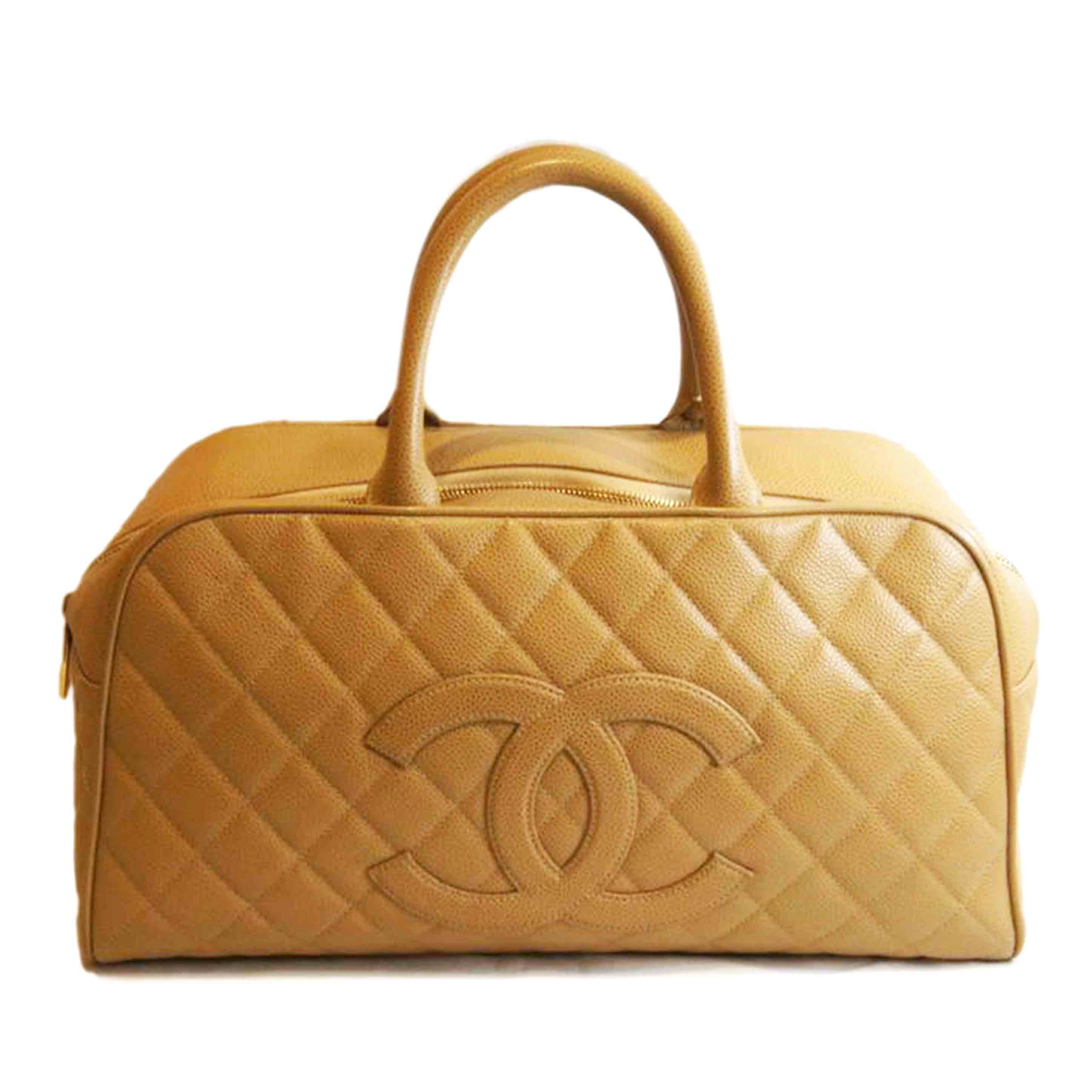 CHANEL シャネル/キャビアスキンマトラッセココマークボーリングボストンバッグベージュ//821****/ABランク/92