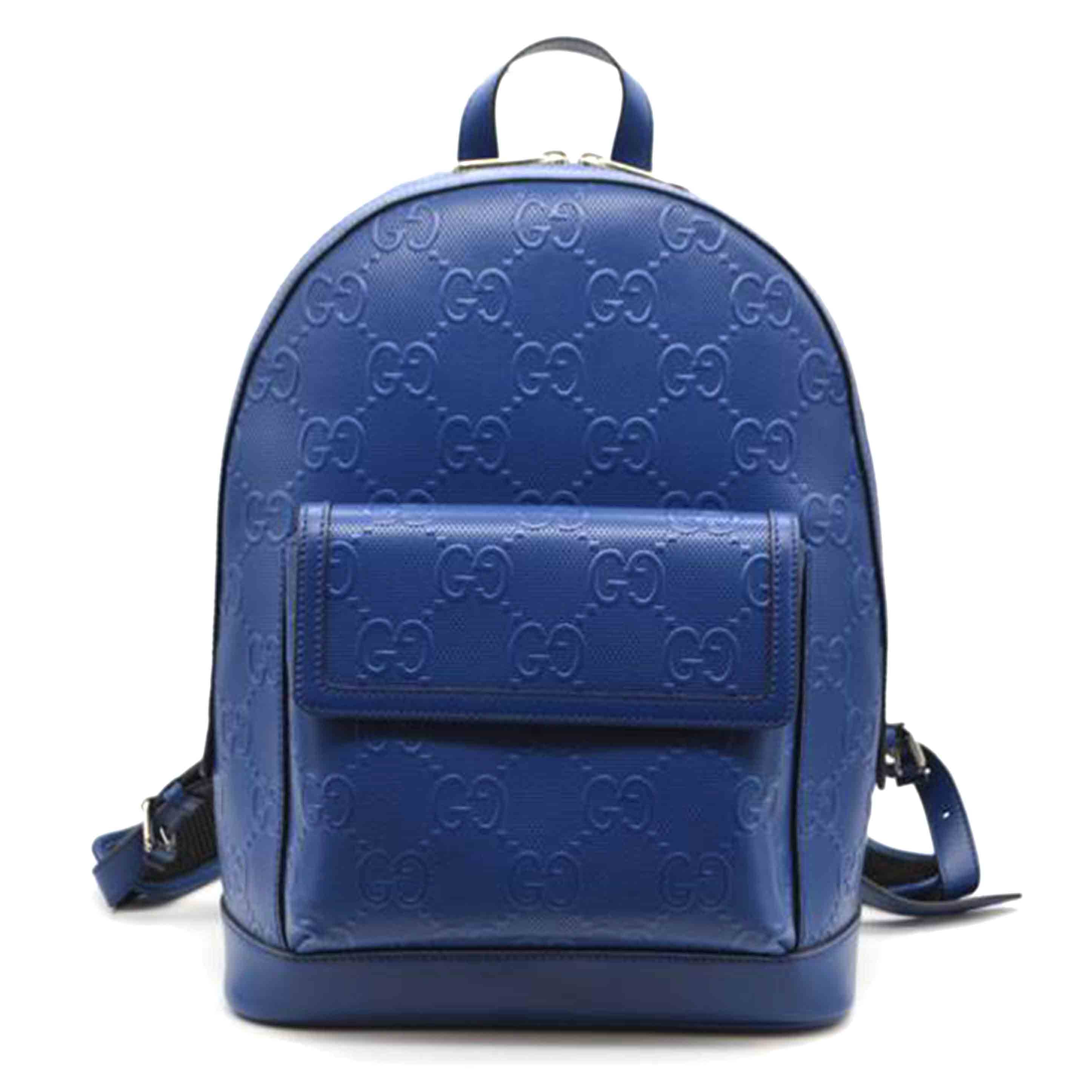 GUCCI グッチ/GGエンボスレザーデイバックパック/ブルー/658579//520***/SAランク/89