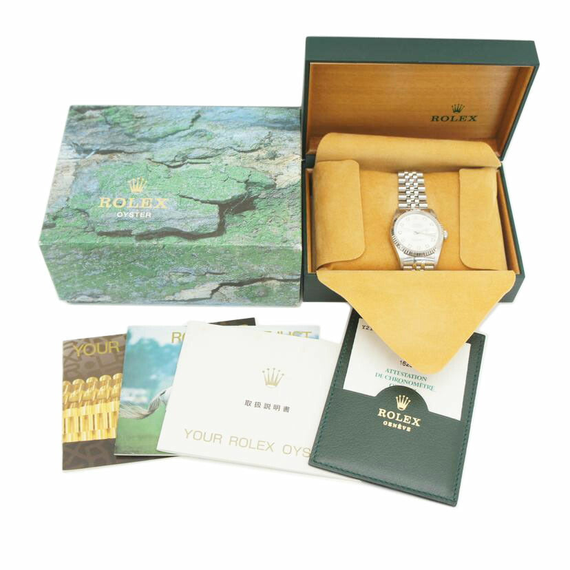 ROLEX ロレックス/デイトジャスト・シルバー/10P新ダイヤ/Y番/16234G//Y21****/Aランク/62