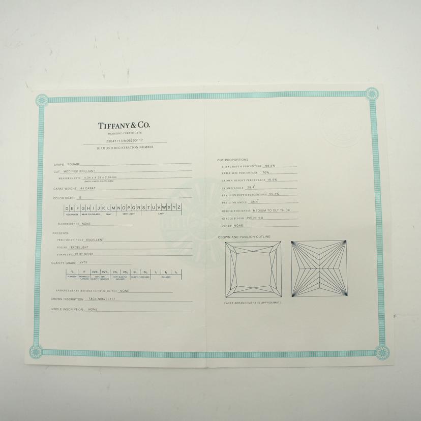 TIFFANY&Co ティファニー/PT950ダイヤリング0.44/#13/T鑑定/3.2//29141713/0.44/Aランク/75