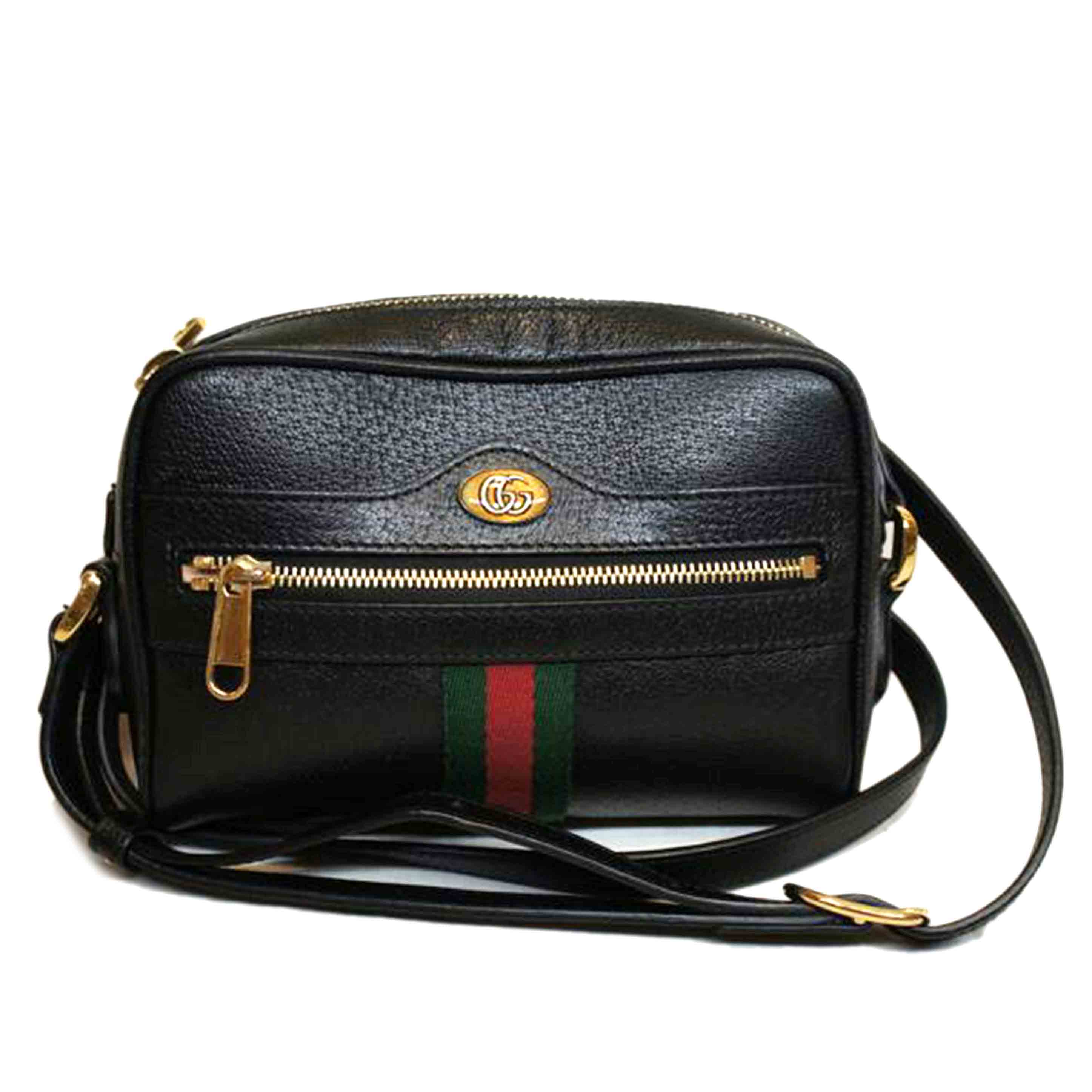 GUCCI グッチ/オフディアシェリーラインポシェトショルダーブラックレザー/517350//534***/Aランク/92