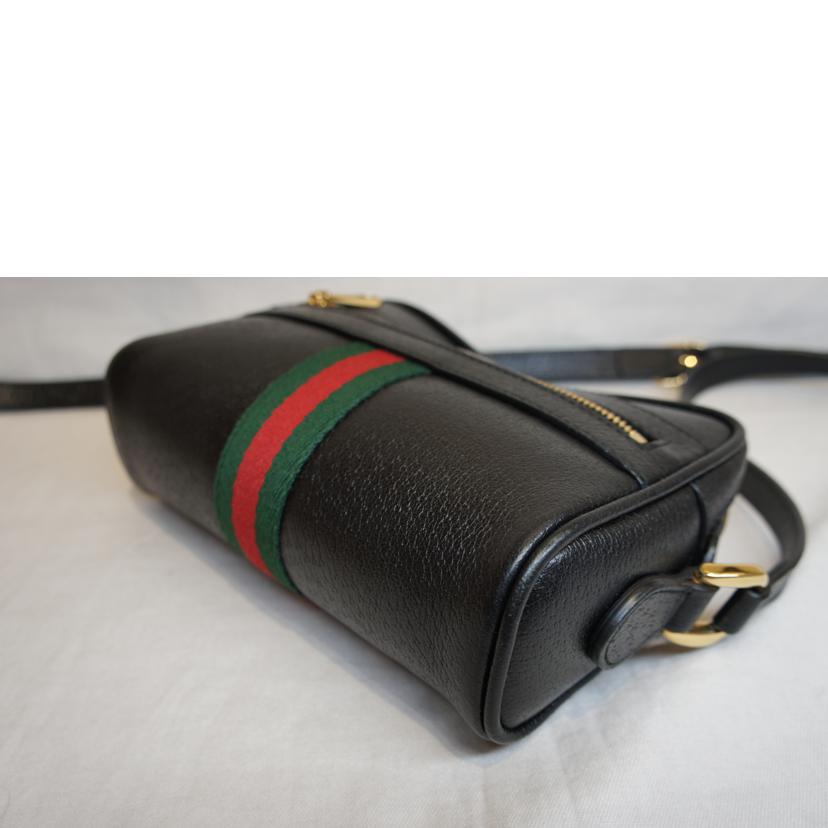 GUCCI グッチ/オフディアシェリーラインポシェトショルダーブラックレザー/517350//534***/Aランク/92