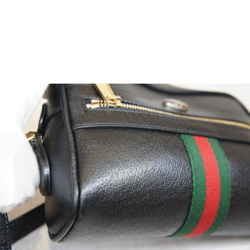GUCCI グッチ/オフディアシェリーラインポシェトショルダーブラックレザー/517350//534***/Aランク/92