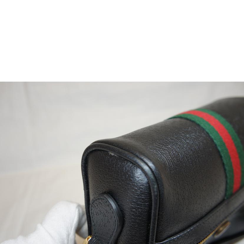 GUCCI グッチ/オフディアシェリーラインポシェトショルダーブラックレザー/517350//534***/Aランク/92