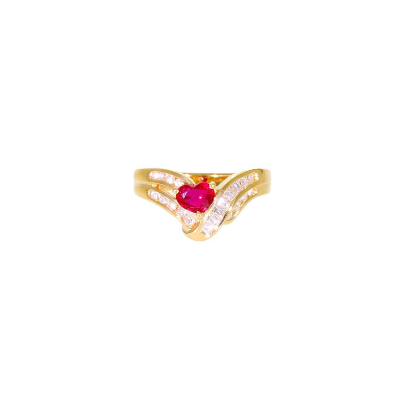 K18ルビーダイヤリング0.51/D0.36ct//Aランク/88