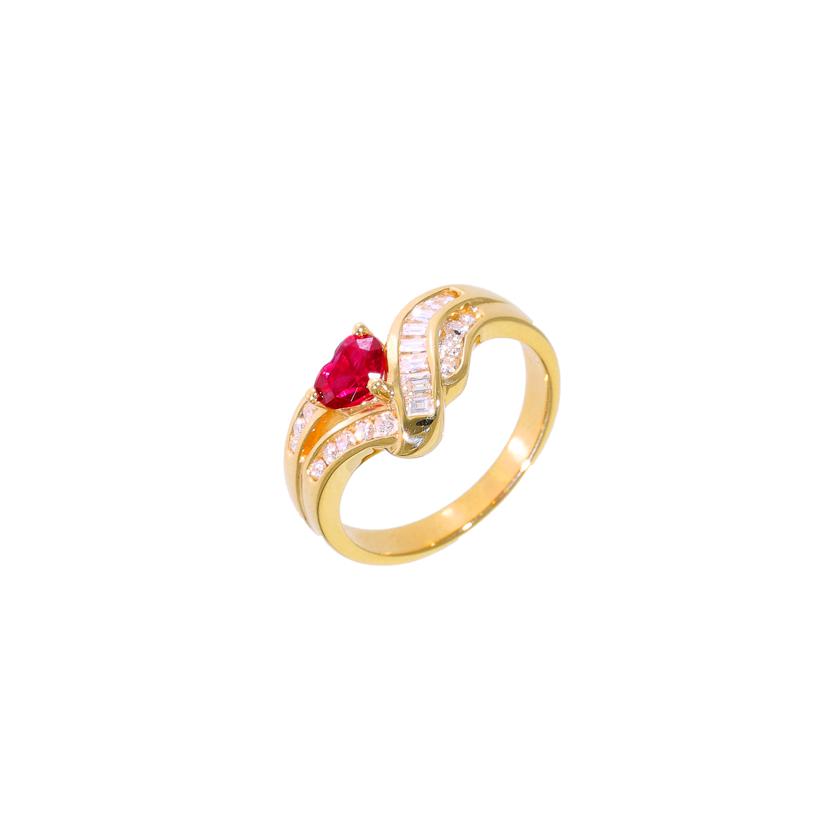 K18ルビーダイヤリング0.51/D0.36ct//Aランク/88