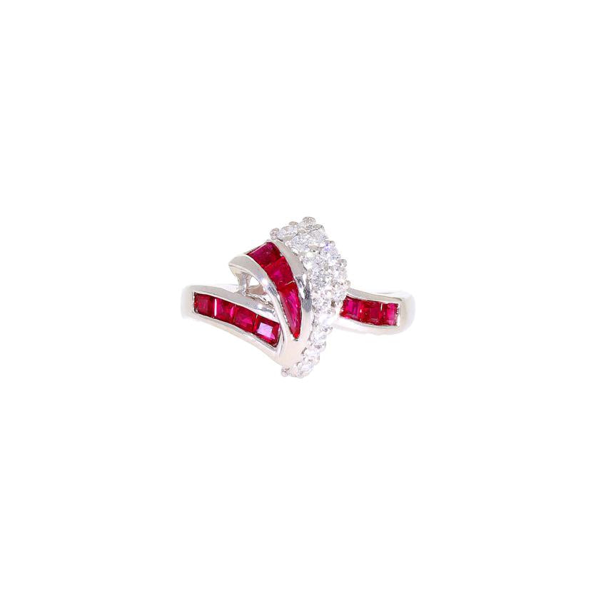 PT900ルビーダイヤリング0.72/D0.26ct//Aランク/64