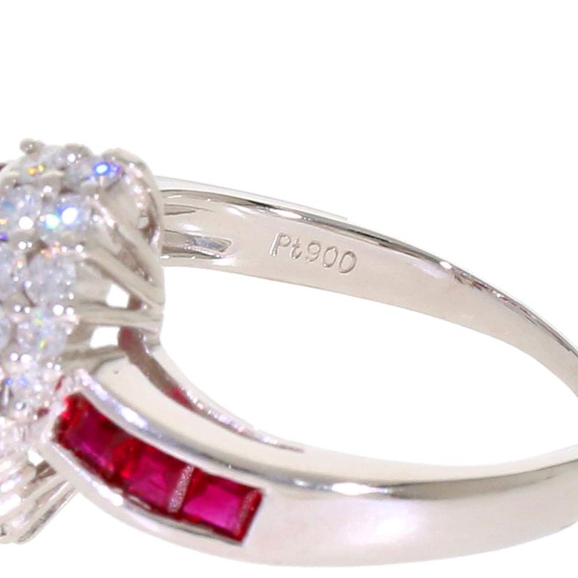 PT900ルビーダイヤリング0.72/D0.26ct//Aランク/64