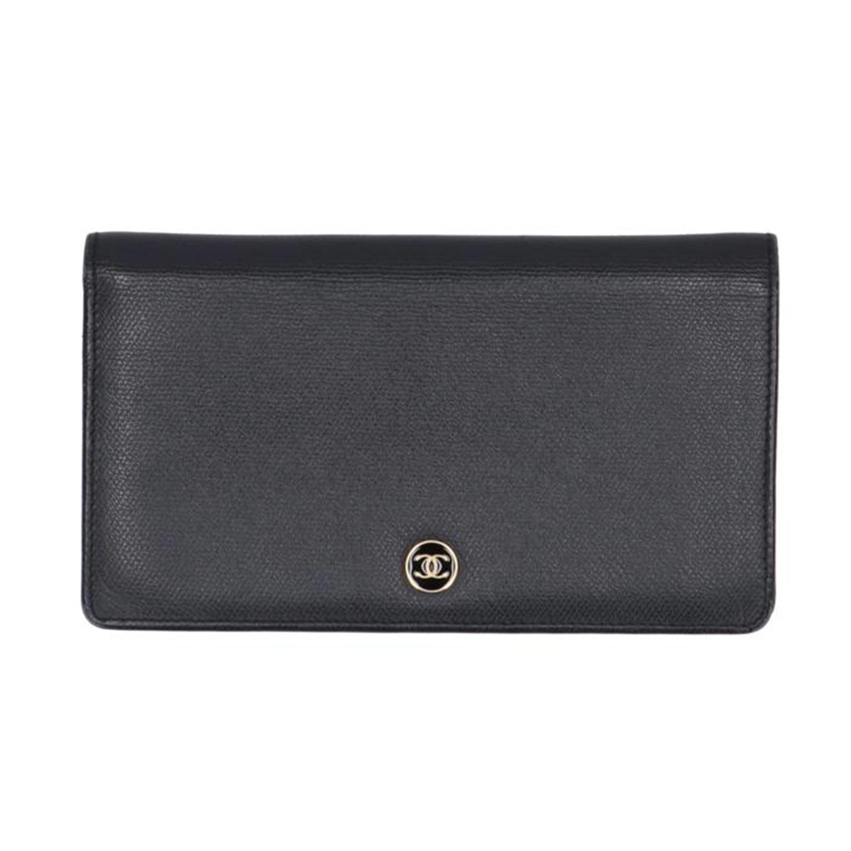 CHANEL シャネル/ココボタン二つ折り長財布/ブラック//106*****/ABランク/75