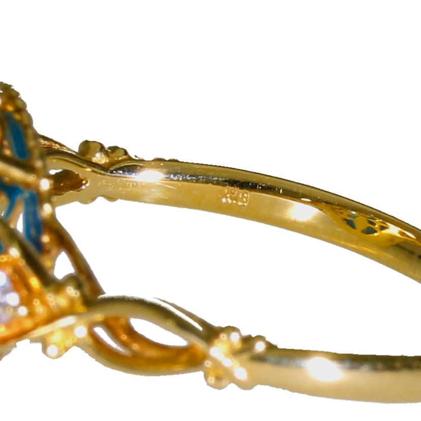 / ◎K18トルコ石ダイヤリング5.10/D0.06ct//Aランク/59