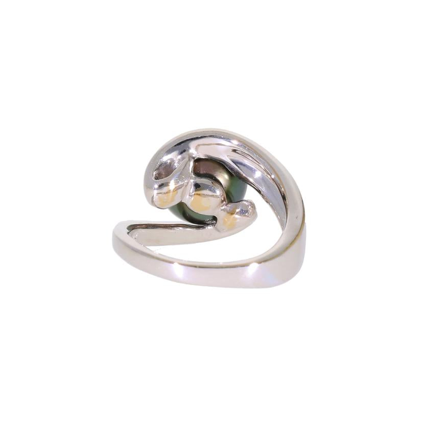 / K18タヒチパールダイヤリング0.14ct//ABランク/92