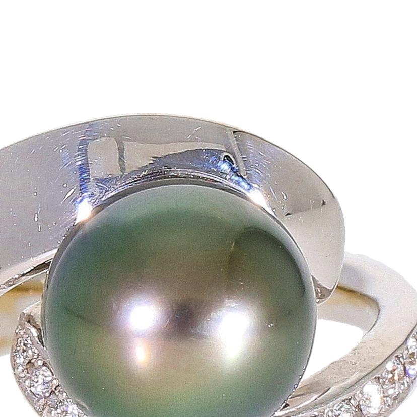 / K18タヒチパールダイヤリング0.14ct//ABランク/92