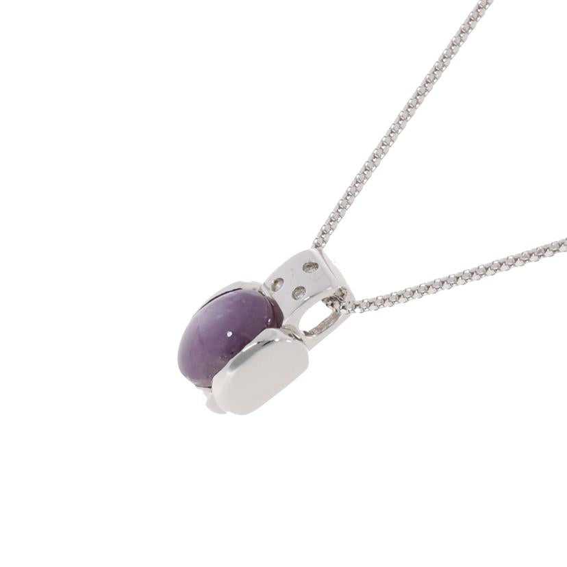 / ◎K18WGスターサファイアダイヤネックレス5.50/D0.03ct//Aランク/59