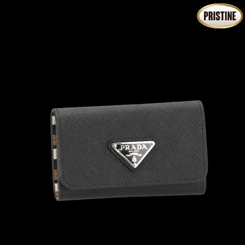 PRADA プラダ/サフィアーノレザートライアングルロゴ4連キーケース/1PG004//107**/SAランク/91