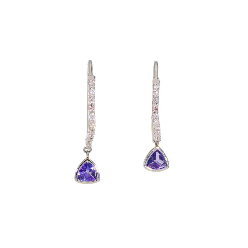 ◎PT900タンザナイトダイヤピアス0.28x2/D0.15x2ct//Aランク/59