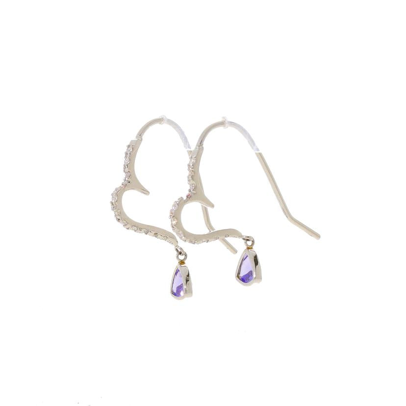 ◎PT900タンザナイトダイヤピアス0.28x2/D0.15x2ct//Aランク/59