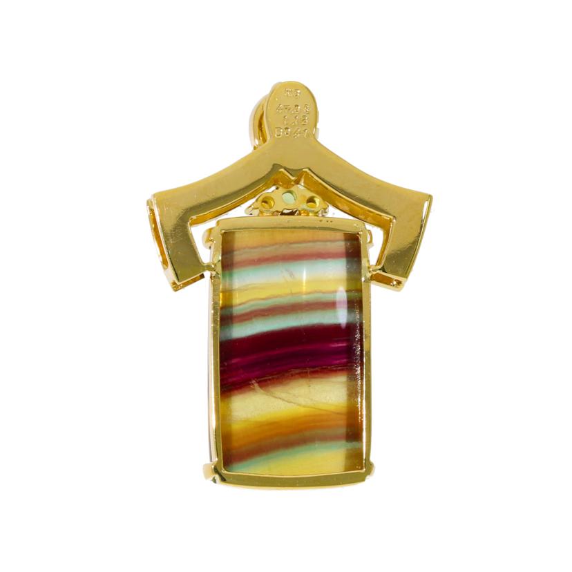 ◎K18フローライトダイヤトップ47.08/1.12/D0.41ct ソ//Aランク/59