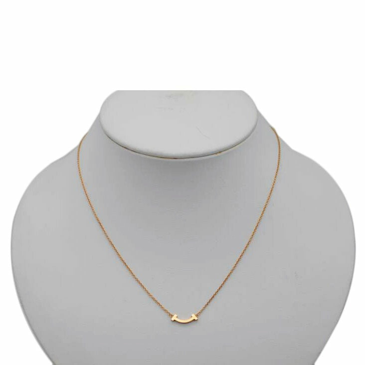 TIFFANY&Co. ティファニーアンドコウ/Tスマイルミニネックレス750 PG 48cm//Aランク/89