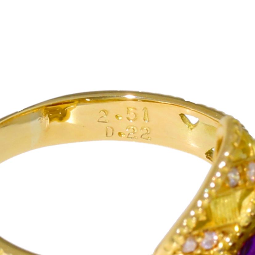 /◎K18アメジストダイヤリング2.51/D0.22ct//Aランク/59