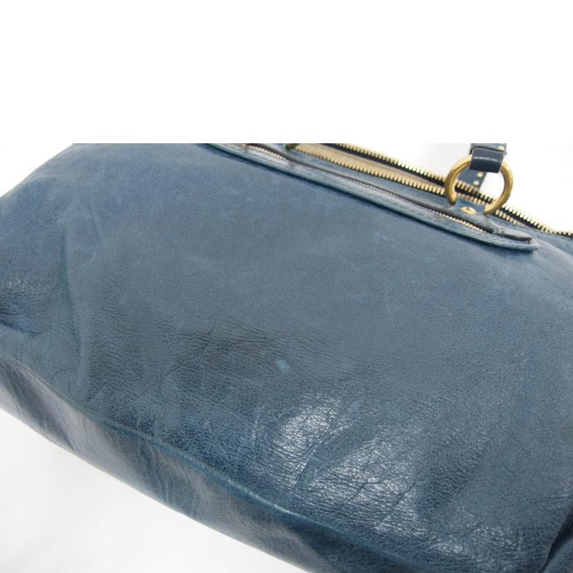 miu miu ミュウミュウ ショルダーバッグ ブルー系/レザー2WAYトートバッグ/ハートチャーム//194/ABランク/04