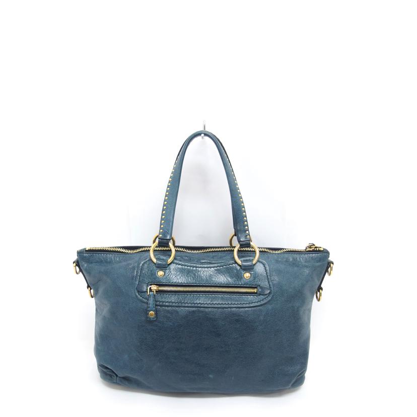 miu miu ミュウミュウ ショルダーバッグ ブルー系/レザー2WAYトートバッグ/ハートチャーム//194/ABランク/04