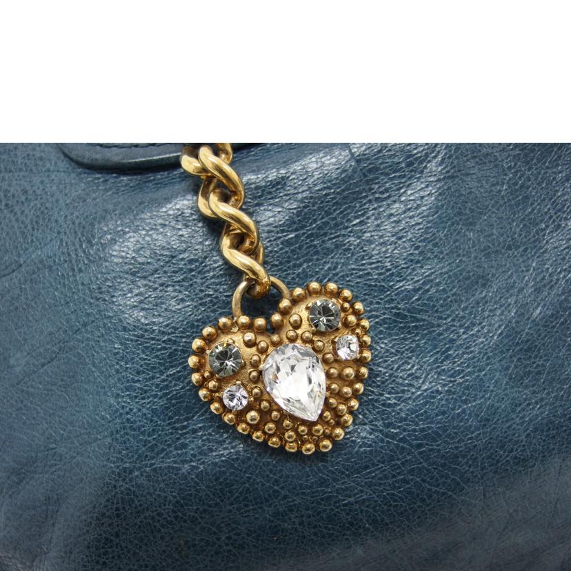 miu miu ミュウミュウ ショルダーバッグ ブルー系/レザー2WAYトートバッグ/ハートチャーム//194/ABランク/04