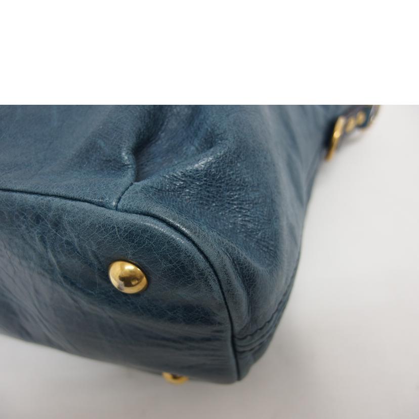 miu miu ミュウミュウ ショルダーバッグ ブルー系/レザー2WAYトートバッグ/ハートチャーム//194/ABランク/04