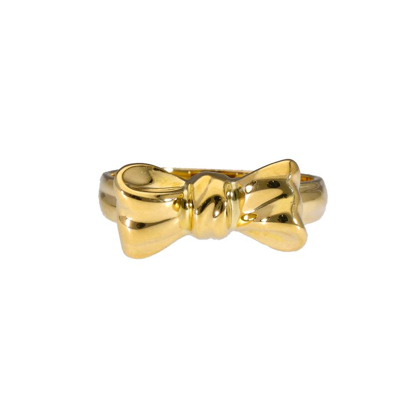 TIFFANY&CO 750ボウリボンリング//Aランク/64