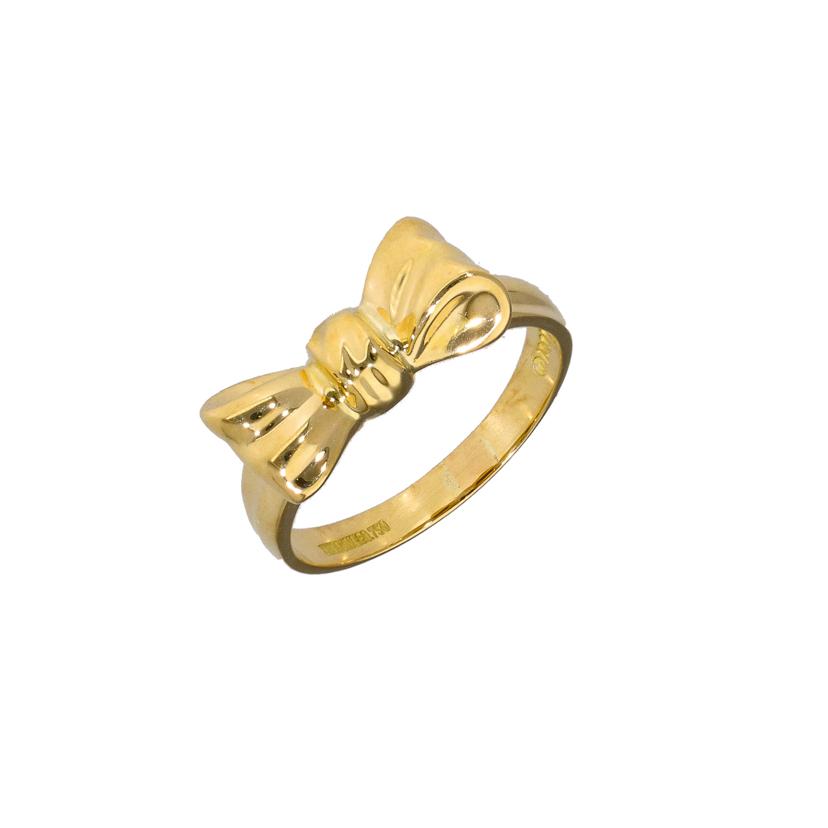 TIFFANY&CO 750ボウリボンリング//Aランク/64