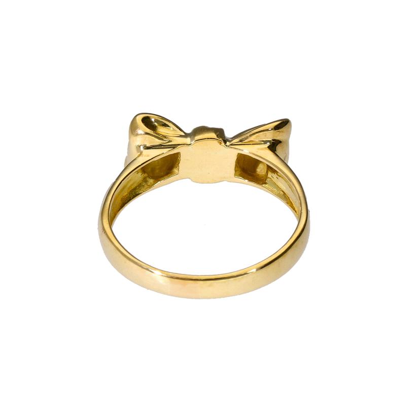 TIFFANY&CO 750ボウリボンリング//Aランク/64