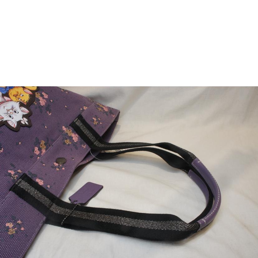 COACH/Disneyコラボおしゃれキャットキャンバストートパープル/91130//M19**/Aランク/92