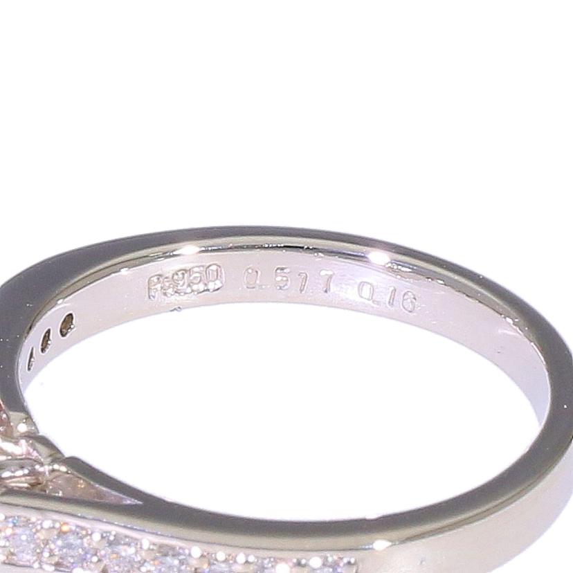 /◎PT950ダイヤリング0.517/0.16ct鑑//Aランク/59