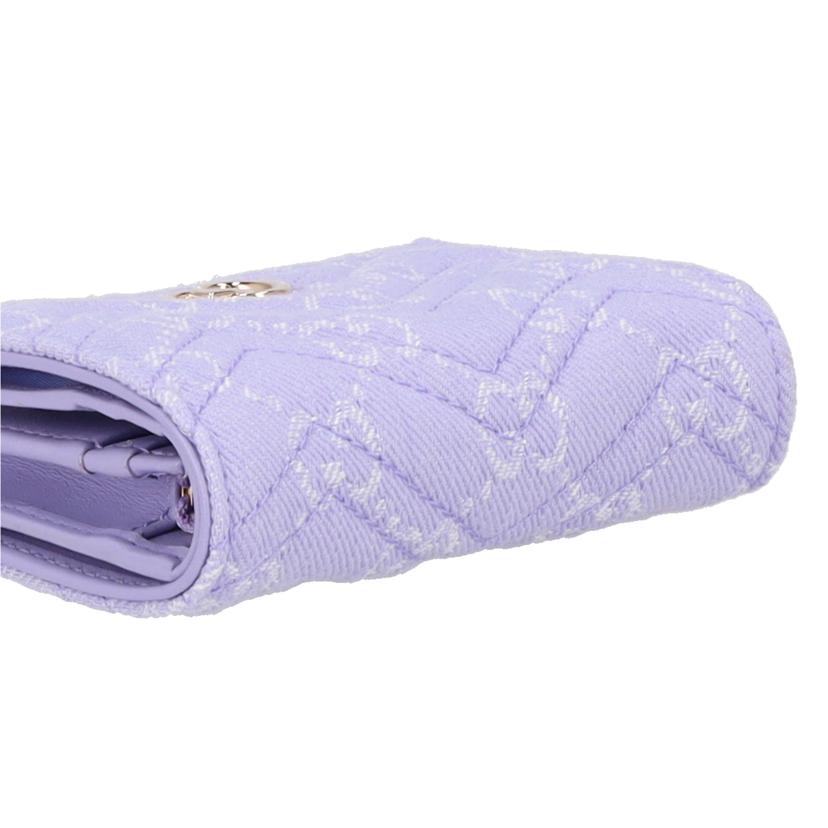 GUCCI GUCCI/ダブルGスモールウォレット/ライラック&ホワイトGGデニム/466492//525***/SAランク/78