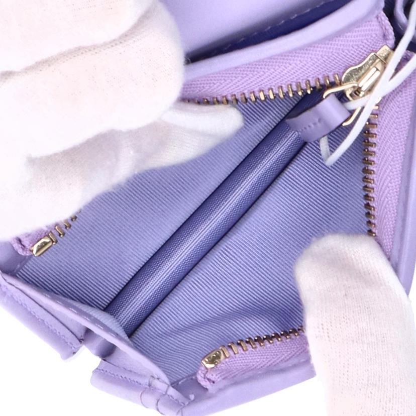 GUCCI GUCCI/ダブルGスモールウォレット/ライラック&ホワイトGGデニム/466492//525***/SAランク/78