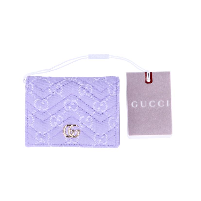 GUCCI GUCCI/ダブルGスモールウォレット/ライラック&ホワイトGGデニム/466492//525***/SAランク/78
