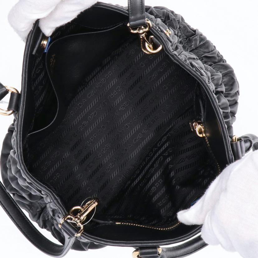 PRADA プラダ/PRADA/ギャザー2WAYハンド/ブラック/1BA172//SAランク/75