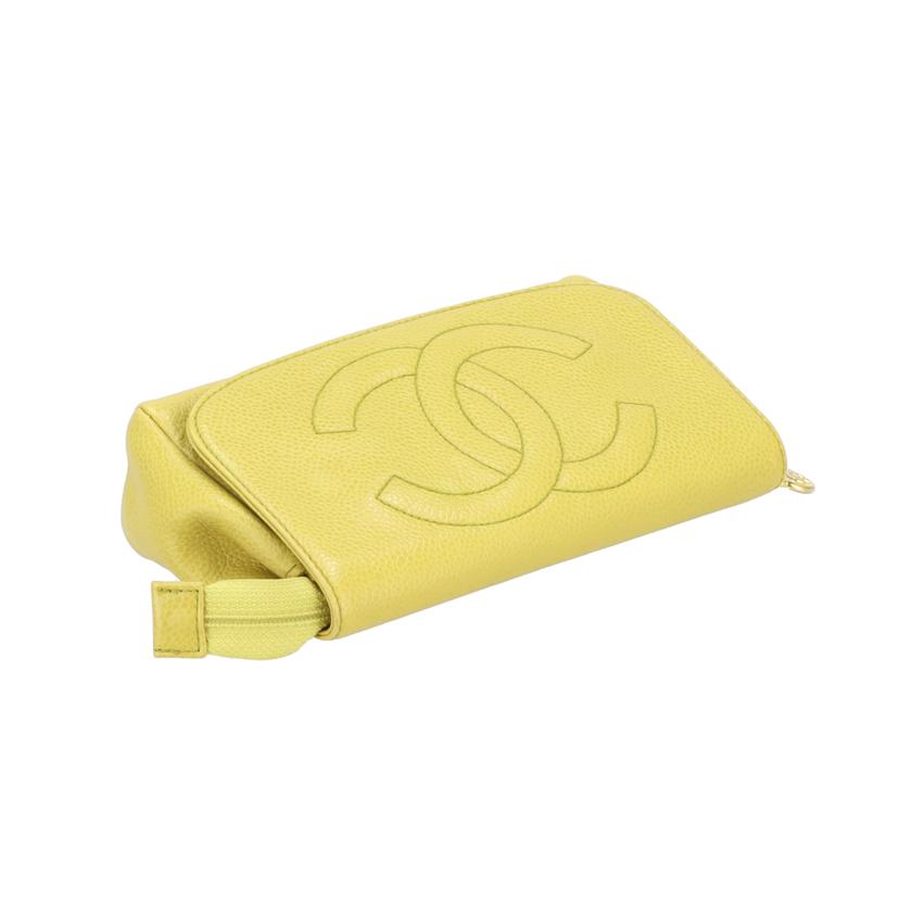CHANEL シャネル/ミラー付きコスメポーチ/イエロー//531****/ABランク/91