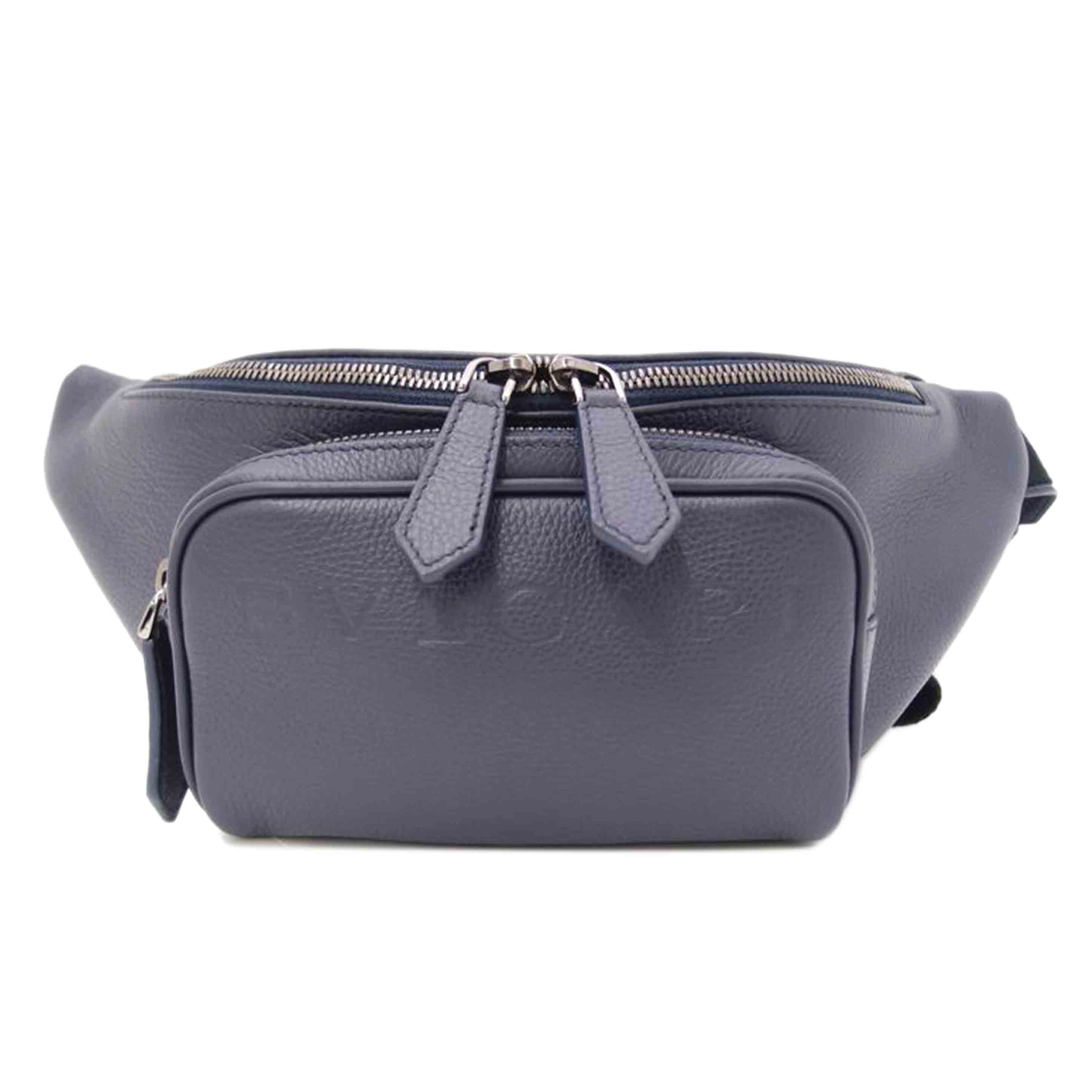 BVRGARI ブルガリ/ブルガリブルガリマンウエストバック/ネイビー//RFI****/Aランク/69