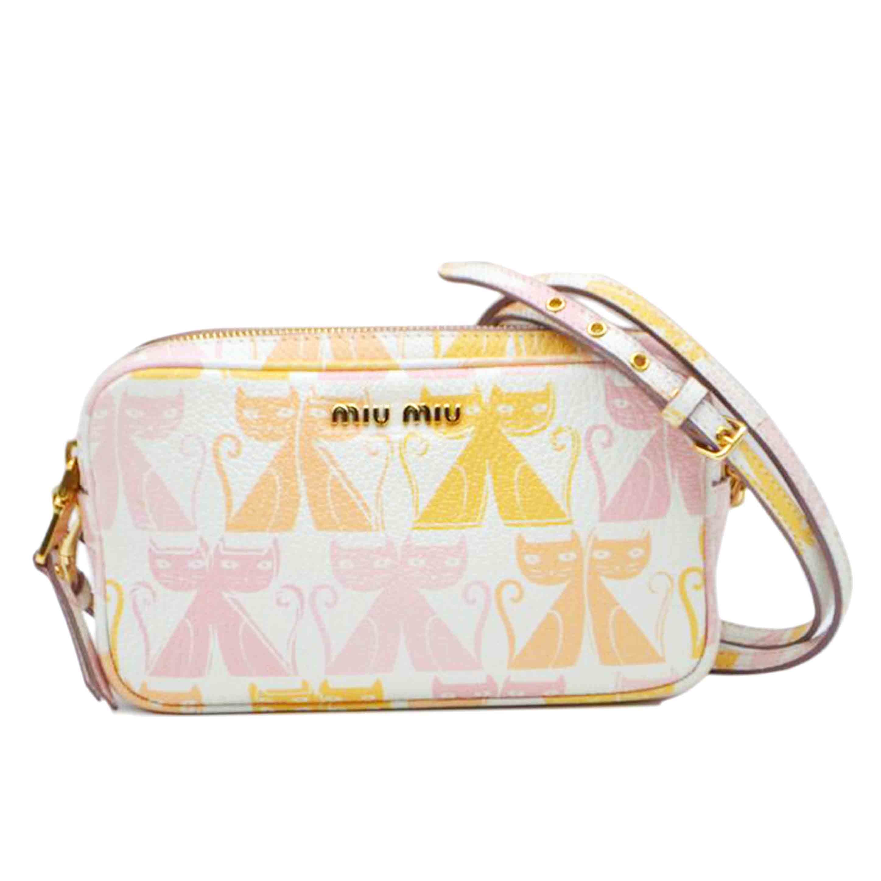 miu miu ミュウミュウ/マドラスキャットコロレザーショルダー/ベタロ/5NF011//158/Aランク/89