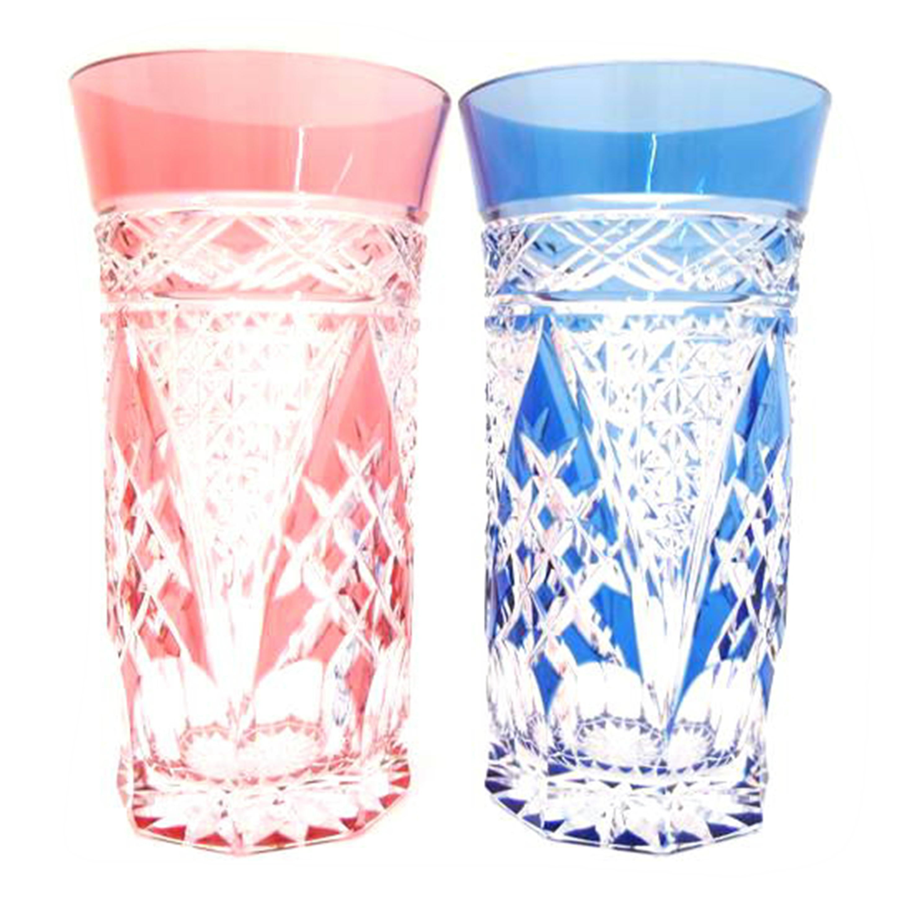 KAGAMI カガミクリスタル/ペアビールグラス/江戸切子/2624//SAランク/69