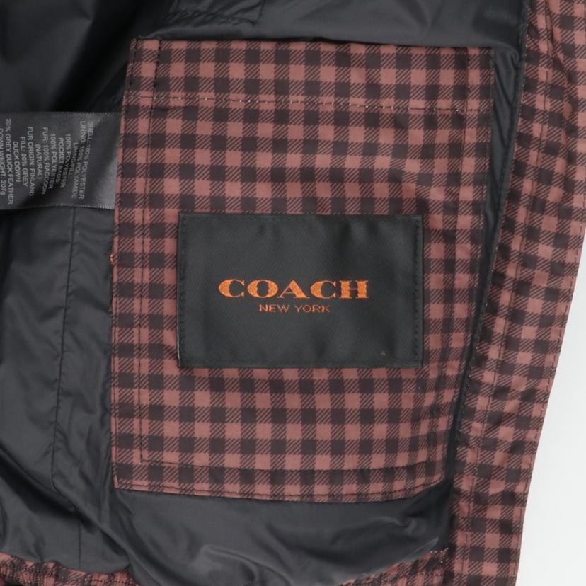 COACH コーチ/◇ギンガムチェック/ファー付きダウンジャケット//Aランク/18