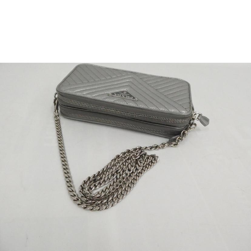 PRADA プラダ/チェーンショルダーバッグ/シルバー/1DH010//ABランク/82