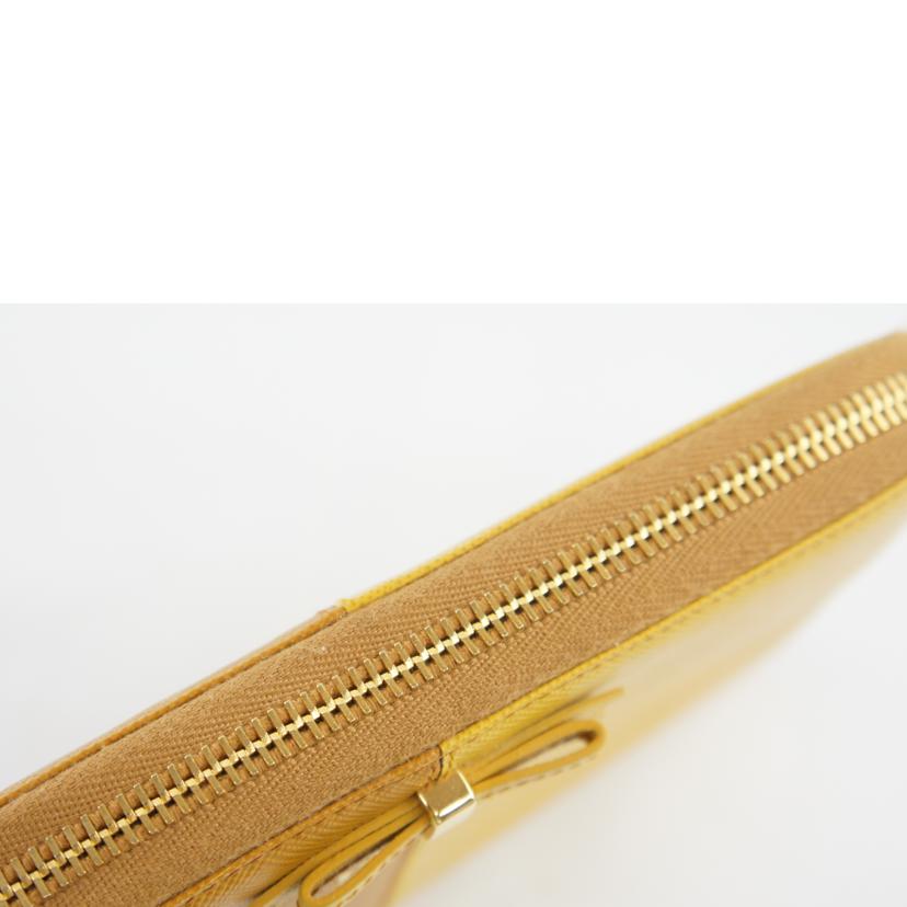 PRADA プラダ/ラウンドファスナー財布/イエロー/サフィアーノ/1M0506//ABランク/64