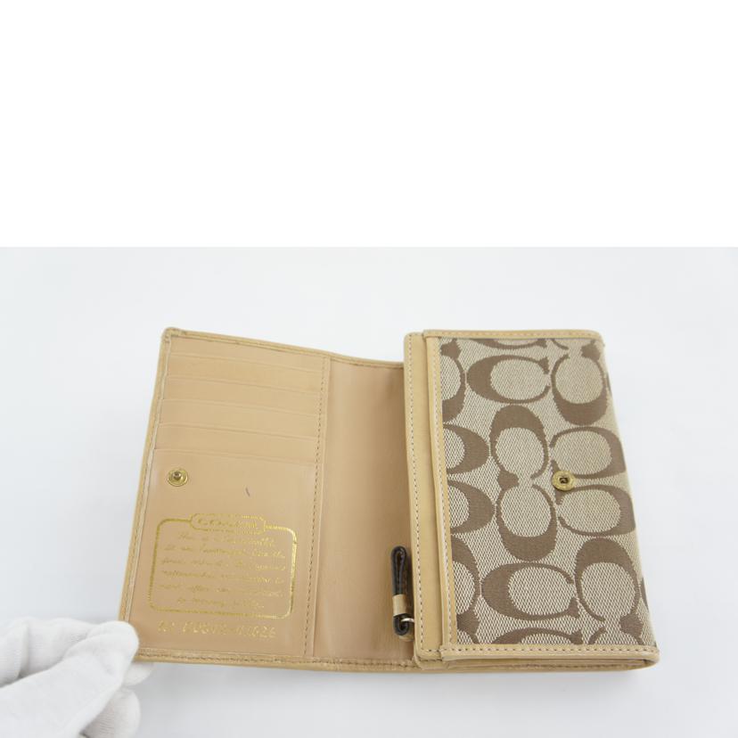 COACH コーチ/シグネチャー/L字ファスナー財布/ベージュ//Bランク/64