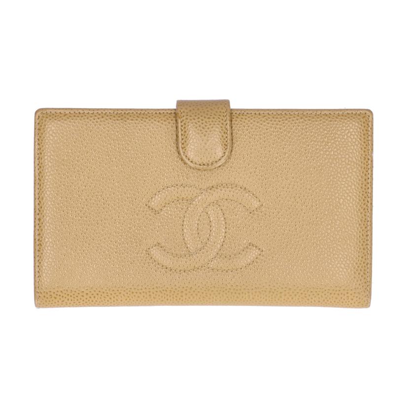 CHANEL シャネル/キャビアスキン二つ折ガマ口長財布//748****/ABランク/84