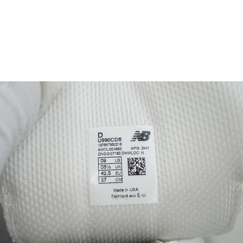 NB ニューバランス/COMME DES GARCONS HOMME × New Balance/U990CD6//Aランク/67