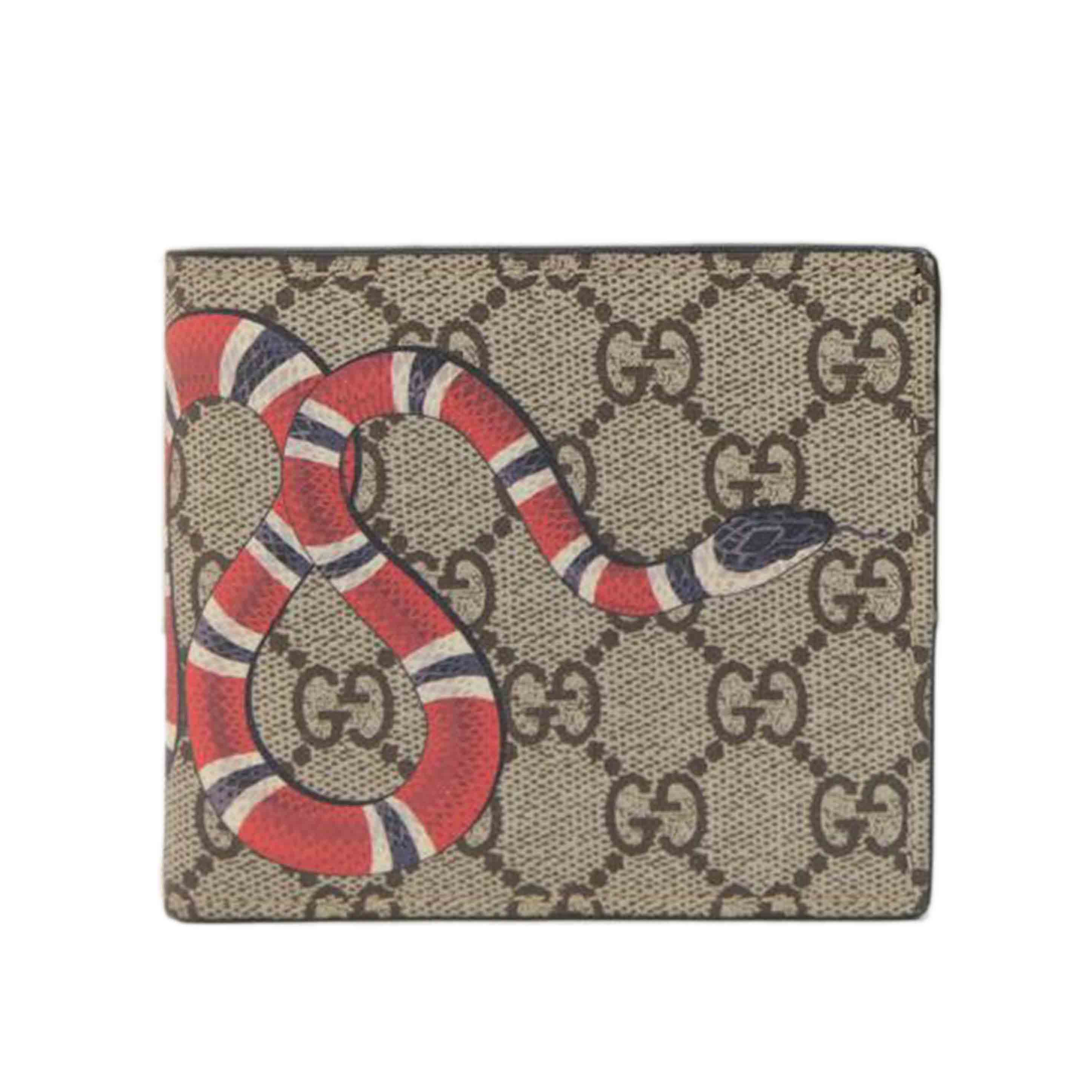 GUCCI グッチ/GGスプリームスネークプリント折り財布/451266//277*/Aランク/71